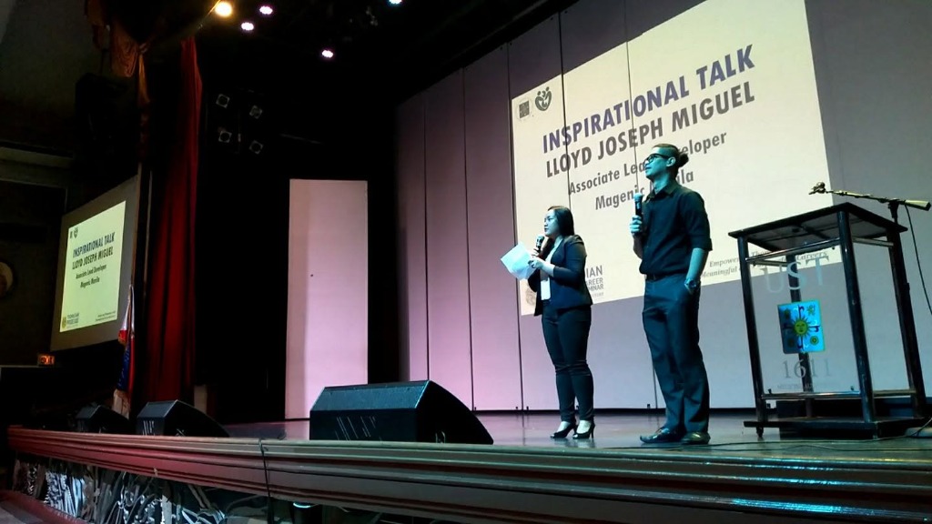 Lloyd Miguel delivering Inspirational Talk at UST Medicine Auditorium